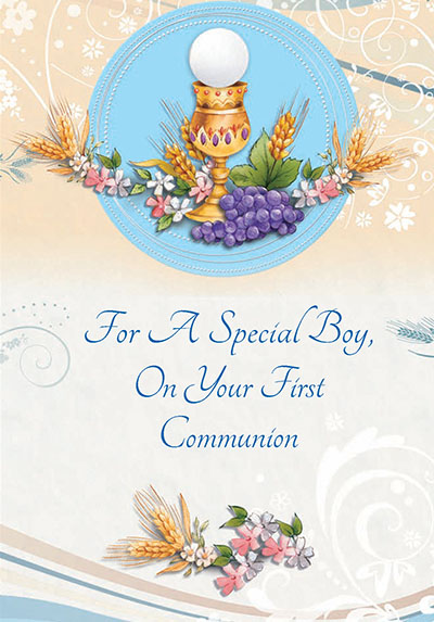 89903 boy communion - 4 1/2" x 6 3/4" - UV Decoration and Embossed